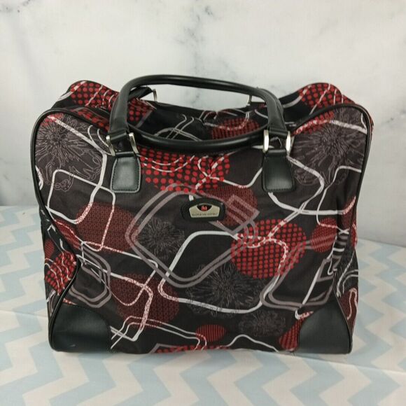 Gloria Vanderbilt Floral And Geometric Print Weekender Duffle Bag VTG 18x15x9 - Picture 1 of 10